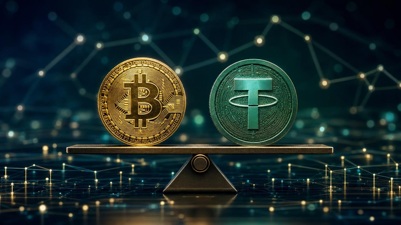 BTC-to-USDT exchange quote broken into market price, spread, service charges, network costs, and the final USDT amount